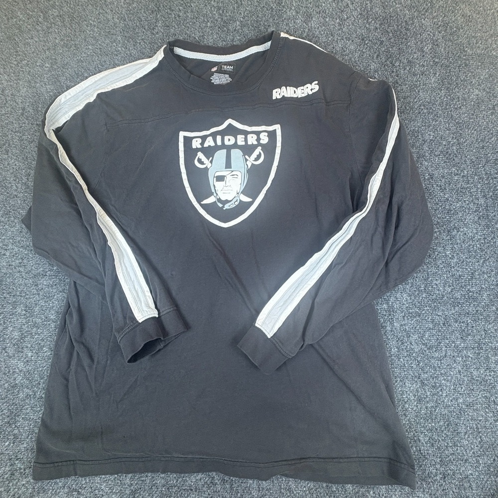 Vintage NFL Team Apparel Las Vegas Raiders Football Shirt Mens 2XL Black Logo